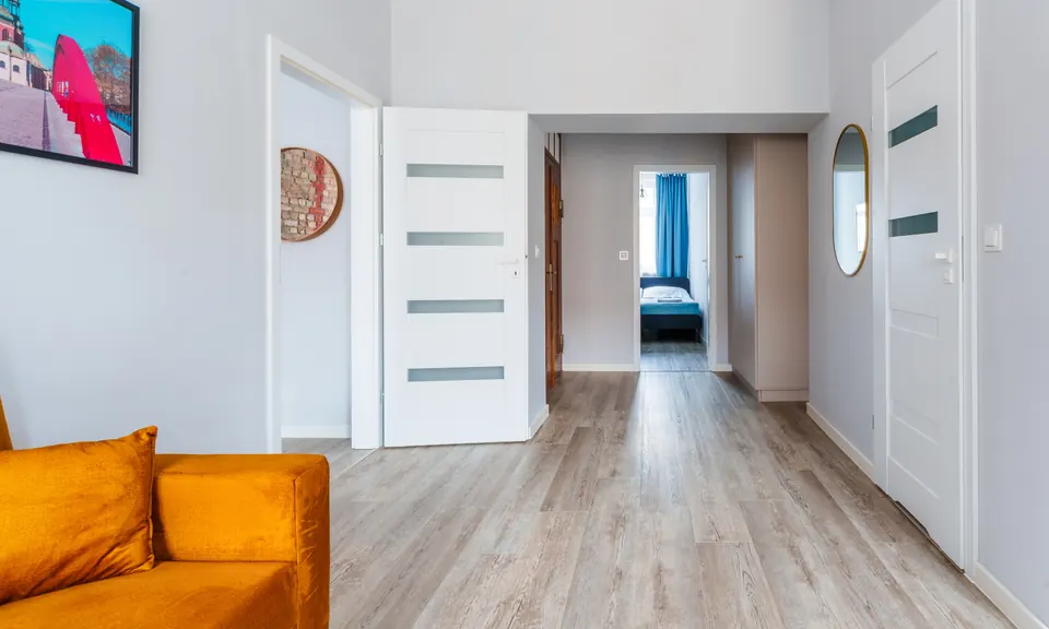 Hallway with view into the bedroom